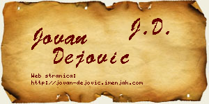 Jovan Dejović vizit kartica